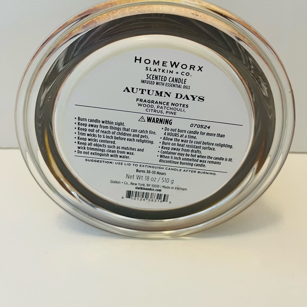 Homeworx by Slatkin & Co. Autumn Days 4 Wick Scented Candle - Picture 8 of 8